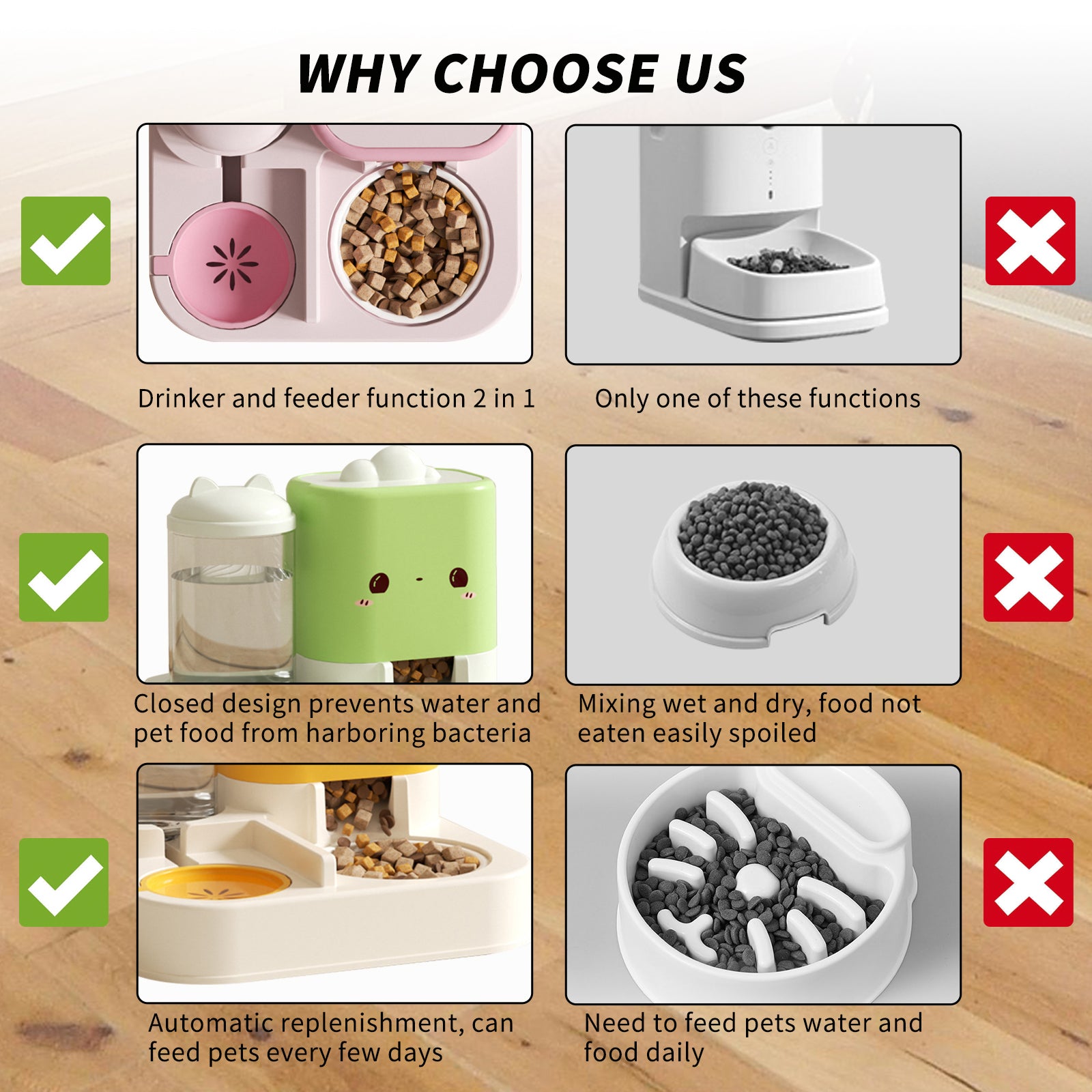 Recipient integrat pentru hrană și apă, cu design norișor și urechi de pisică, potrivit pentru pisici și câini, util acasă și în călătorii.